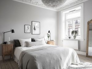 dormitorio color gris pálido